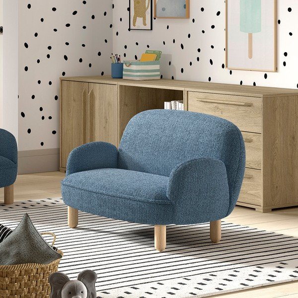 Bēšs bērnu dīvāns no buklē auduma 89 cm Rocky – Vipack-image-4