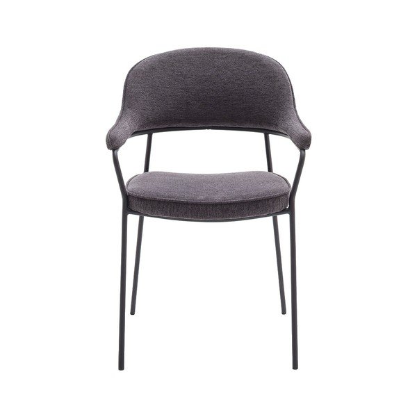 Tumši pelēks pusdienu krēsls ar roku balstiem Kindersley – Unique Furniture-image-1