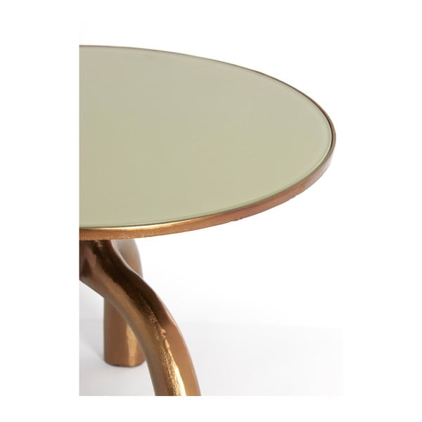 Bronzas krāsas/bēšs stikla apaļš žurnālgaldiņš ø 65 cm Mello – Light & Living-image-1