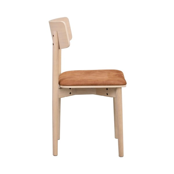 Konjakbrūni/dabīga toņa mākslīgās ādas pusdienu krēsli (2 gab.) Wolcott – Rowico-image-4