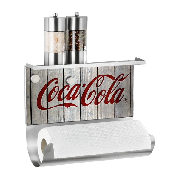 Magnētiskais dvieļu turētājs ar plauktu Wenko Coca-Cola Wood