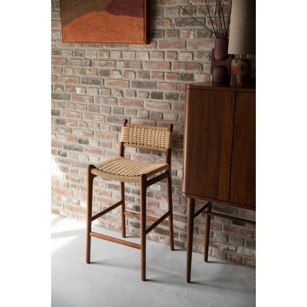 Dabīga toņa dižskābarža masīvkoka bāra krēsls (sēdekļa augstums 67,5 cm) Cecile – Dutchbone-image-1