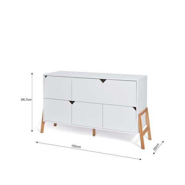 Balta kumode ar 6 atvilktnēm BELLAMY Lotta-image-2