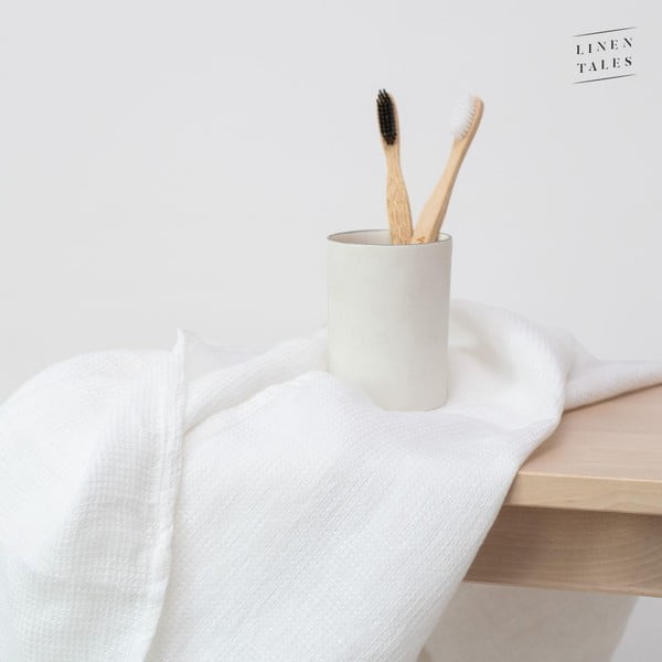 Balts lina dvielis 65x45 cm – Linen Tales-image-2