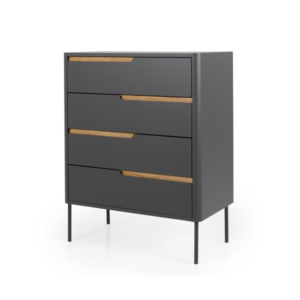 Antracīta pelēka kumode Tenzo Switch, 80 x 102 cm-image-2