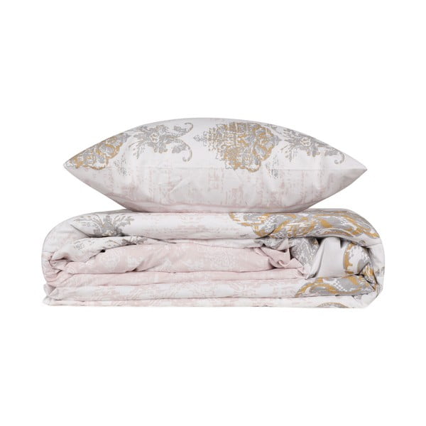 Brūna/bēša vienvietīga kokvilnas gultas veļa 140x200 cm Daisy – Mijolnir-image-2