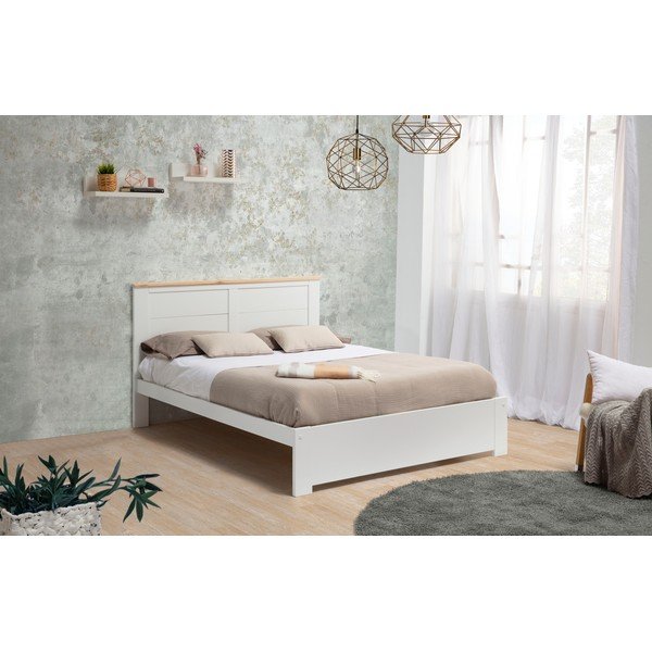 Balta divvietīga gulta 140x190 cm Akira – Marckeric-image-1