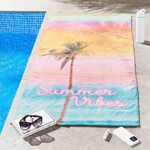 Frotē kokvilnas pludmales dvielis 76x160 cm Summer Vibes – Sassy B-image-1