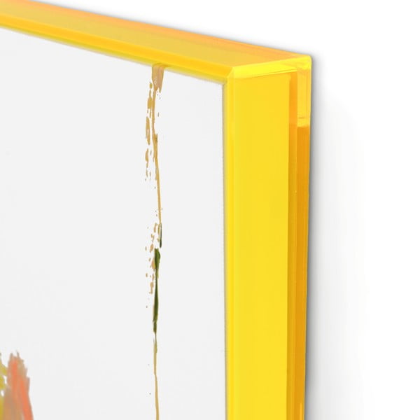 Attēls ar manuāli gleznotiem elementiem 102x102 cm Confidential Yellow – Malerifabrikken-image-2