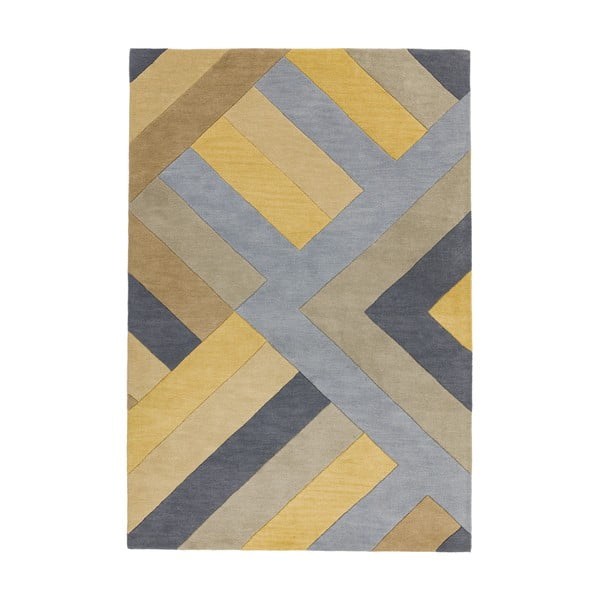 Pelēks un dzeltens paklājs Asiatic Carpets Big Zig, 200 x 290 cm