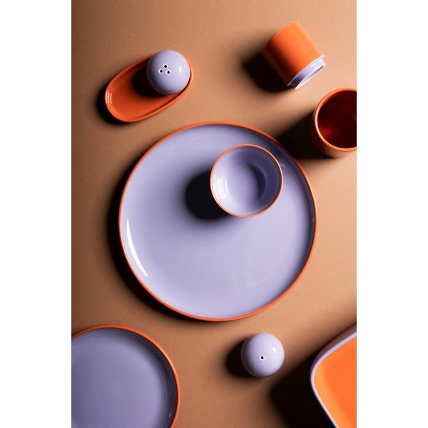 Oranžs/violets akmensmasas šķīvis ø 26 cm Duo – ONA-image-1