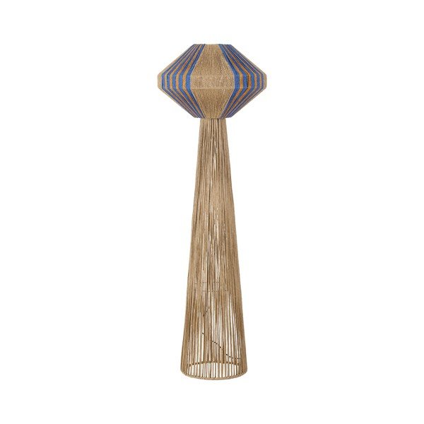 Zila/dabīga toņa no virves stāvlampa (augstums 152 cm) Abby – Nova Luce