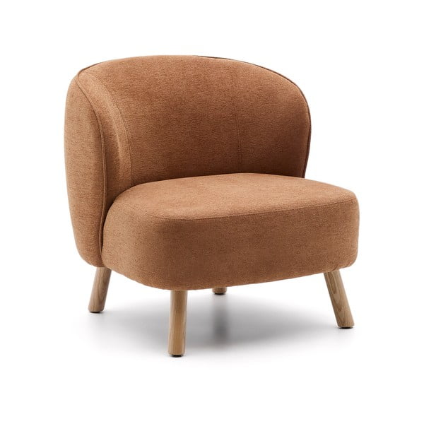 Terakotas oranžs atpūtas krēsls no šenila auduma Ulit – Kave Home