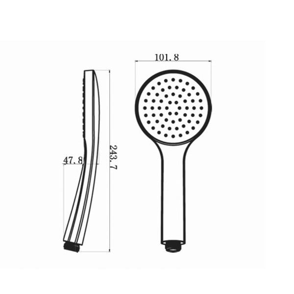 Matēti melna plastmasas dušas galva ø 10 cm – Sapho-image-1