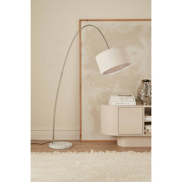 Balta tekstila stāvlampa ar saliekamu konstrukciju (augstums 145 cm) Arc – Ellos Home-image-1
