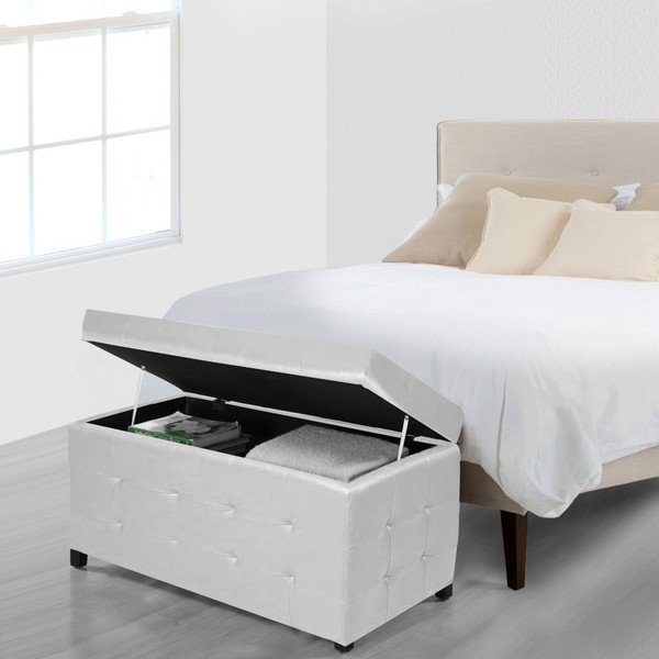 Balts taburete ar uzglabāšanas vietu Evergreen House Multi, 84 x 49 cm-image-2