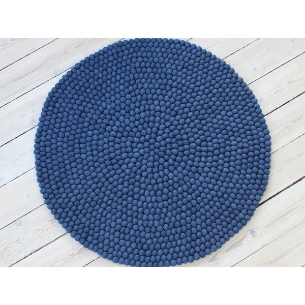 Zils bumbiņu vilnas paklājs Wooldot Ball Rugs, ⌀ 200 cm-image-1