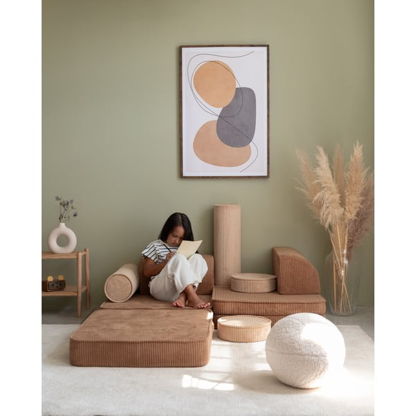 Brūns velveta bērnu dīvāns 132 cm Settee – Wigiwama-image-1