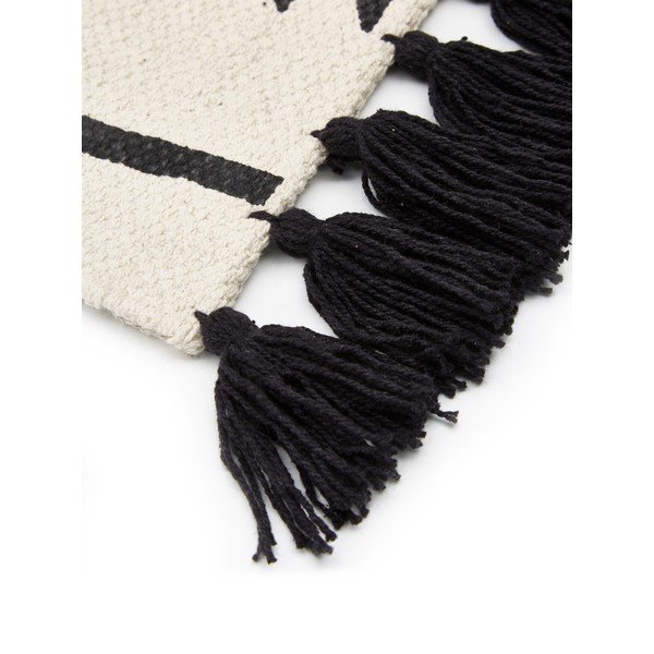 Bēši melns ar rokām austs kokvilnas paklājs Westwing Collection Rita, 70 x 140 cm-image-4