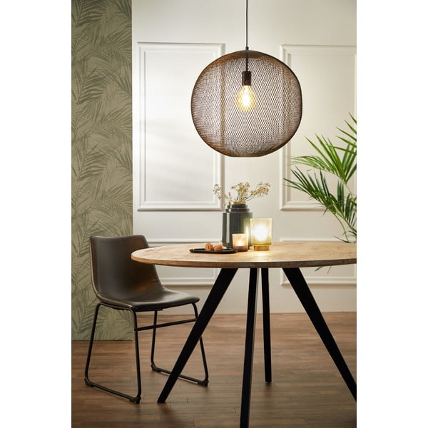 Matēti melna piekaramā lampa ar metāla abažūru ø 50 cm Reilley – Light & Living-image-1