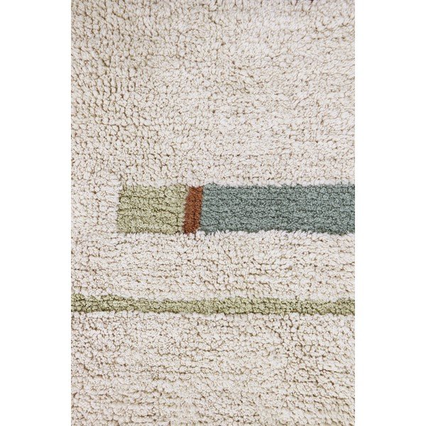 Zils/krēmkrāsas mazgājams/ar rokām darināts kokvilnas paklājs 90x130 cm Lanes Vintage Blue – Lorena Canals-image-4