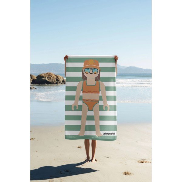 Zaļš frotē kokvilnas pludmales dvielis 75x140 cm Summer Girl – Playmobil-image-2