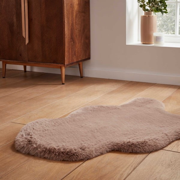 Gaiši brūna sintētiska kažokāda 60x90 cm Super Teddy – Think Rugs-image-2