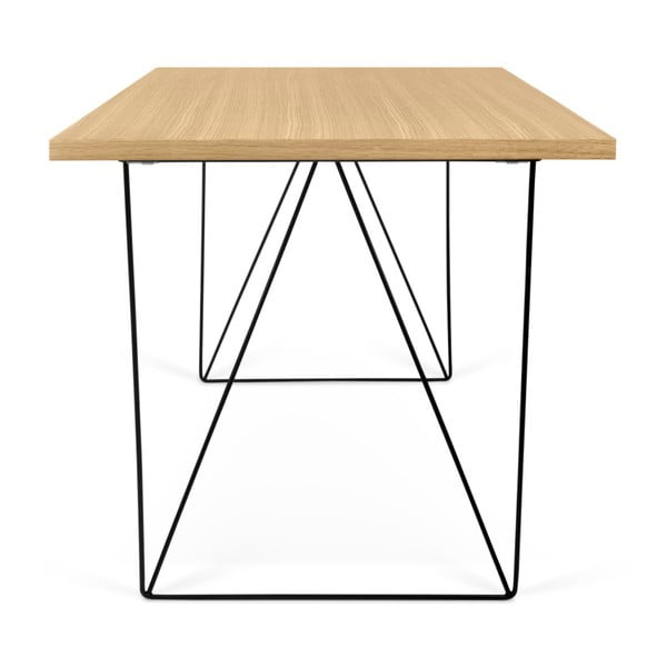 Ozolkoka rakstāmgalds ar melnām kājām TemaHome Flow, 140 x 75 cm-image-3