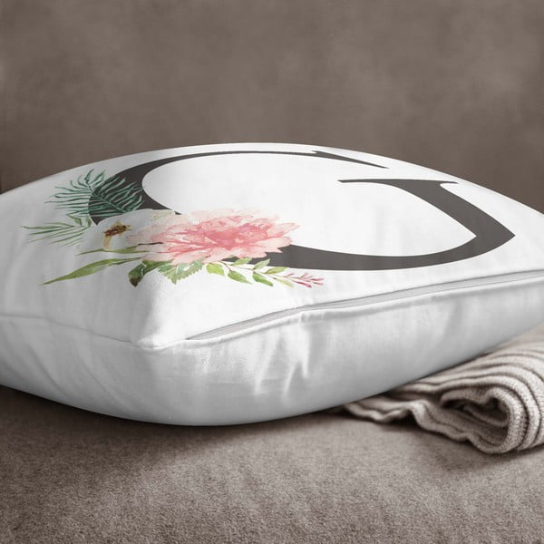 Spilvendrāna Minimalist Cushion Covers Floral Alphabet G, 45 x 45 cm