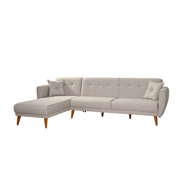 Bēšs izvelkamais stūra dīvāns Aria – Balcab Home-image-2