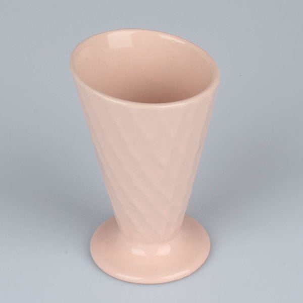 Rozā keramikas Dakls saldējuma tasīte