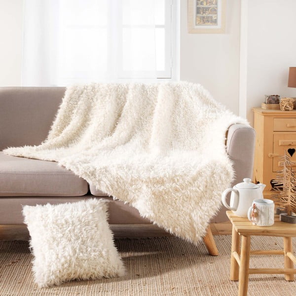 Dekoratīvais spilvens no mākslīgās kažokādas 45x45 cm Mouton – douceur d'intérieur-image-1