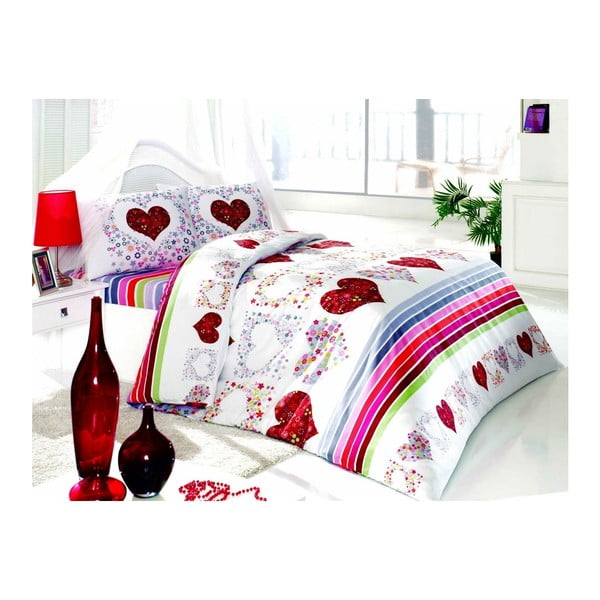 Krāsaina divvietīga gultasveļa ar pārklāju Sima, 200 x 220 cm
