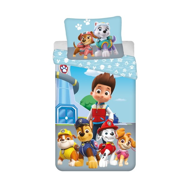 Zila vienguļamā kokvilnas bērnu gultas veļa 140x200 cm Paw Patrol – Jerry Fabrics