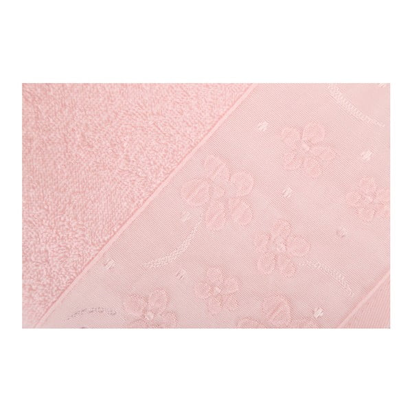 2 gaiši rozā krāsas tīras kokvilnas dvieļu komplekts Mariana, 50 x 90 cm