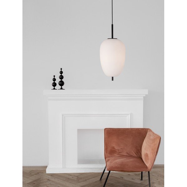 Balta/melna stikla piekaramā lampa ø 27 cm Lato – Nova Luce-image-2