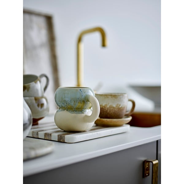 Zilas/krēmkrāsas akmensmasas krūzes (4 gab.) 400 ml Luna – Bloomingville-image-3