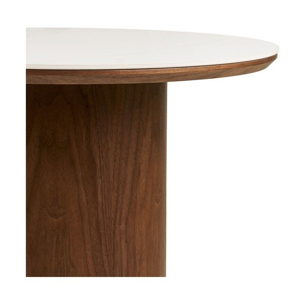 Tumša dabīga toņa apaļš žurnālgaldiņš ar keramikas virsmu ø 60 cm Noli – House Nordic-image-4