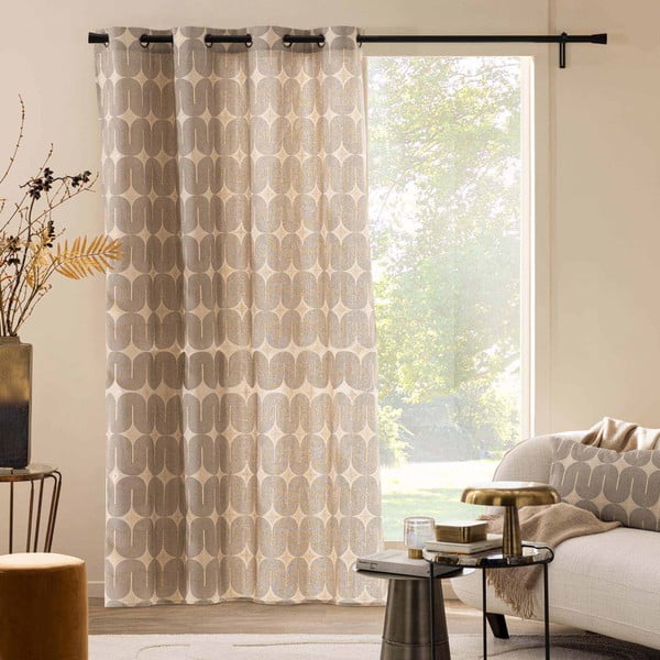 Melns/bēšs aizkars 140x240 cm Ondine – douceur d'intérieur-image-1