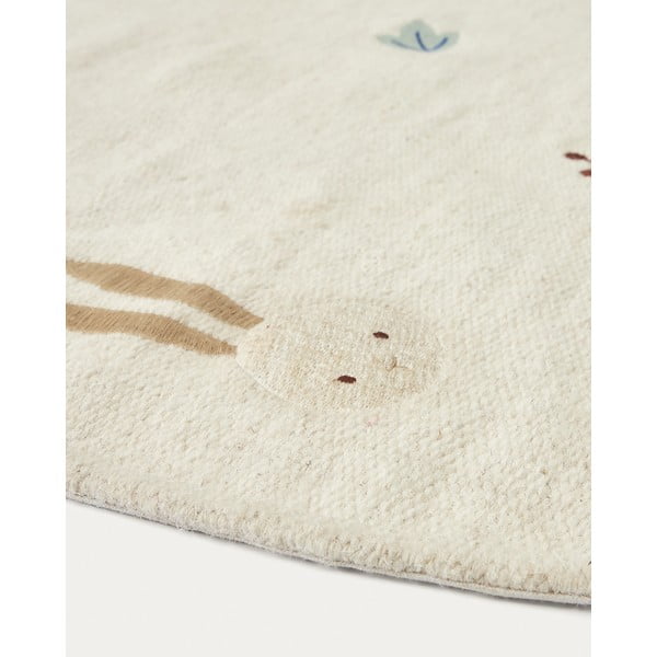 Krēmkrāsas vilnas bērnu paklājs ø 120 cm Yanil – Kave Home-image-3