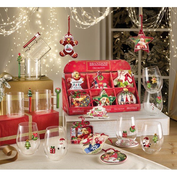 Stikla krūzes (2 gab.) ar Ziemassvētku motīvu 450 ml Long Live Xmas – Brandani-image-1