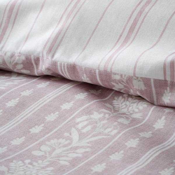 Balta/rozā vienguļamā gultas veļa 135x200 cm Regency Stripe – Catherine Lansfield-image-4