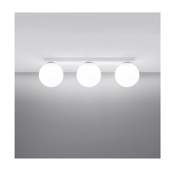 Balta griestu lampa ar stikla abažūru ø 12 cm Umerta – Sollux-image-2