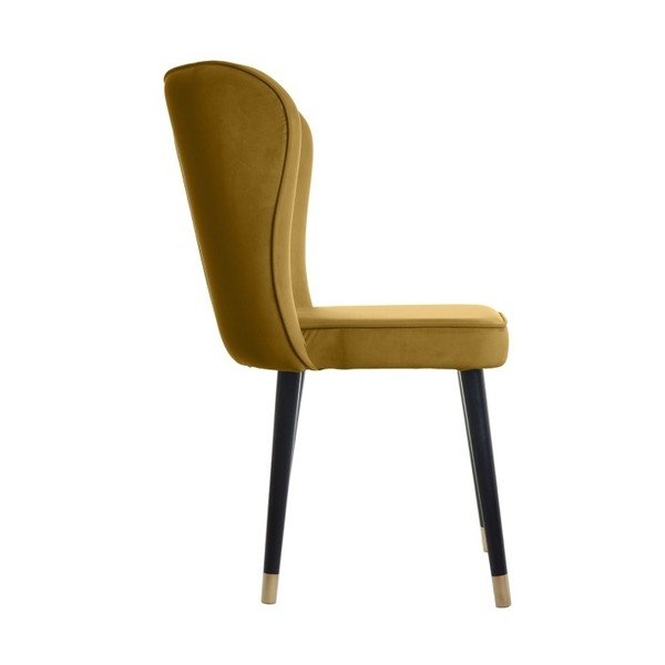 Sinepju krāsas samta ēdamistabas krēsls ar zelta elementiem JohnsonStyle Odette French Velvet-image-1