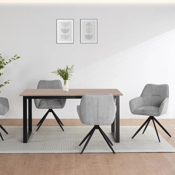 Ēdamgalds ar ozolkoka imitācijas galda virsmu 90x160 cm Luton – Støraa-image-2