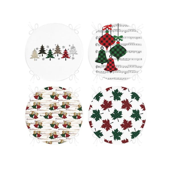 Sēdekļa spilveni ar Ziemassvētku motīvu (4 gab.) ø 40 cm Tartan – Mila Home