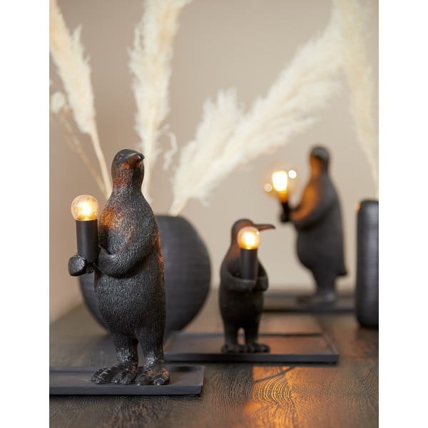Matēti melna galda lampa (augstums 24 cm) Penguin – Light & Living-image-2
