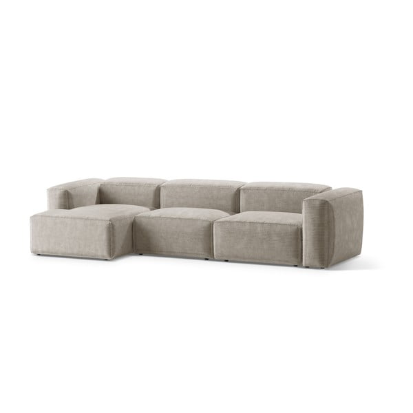 Bēšs velveta stūra dīvāns (ar kreiso stūri/ar zvilni) Bergamo – Cosmopolitan Design-image-2