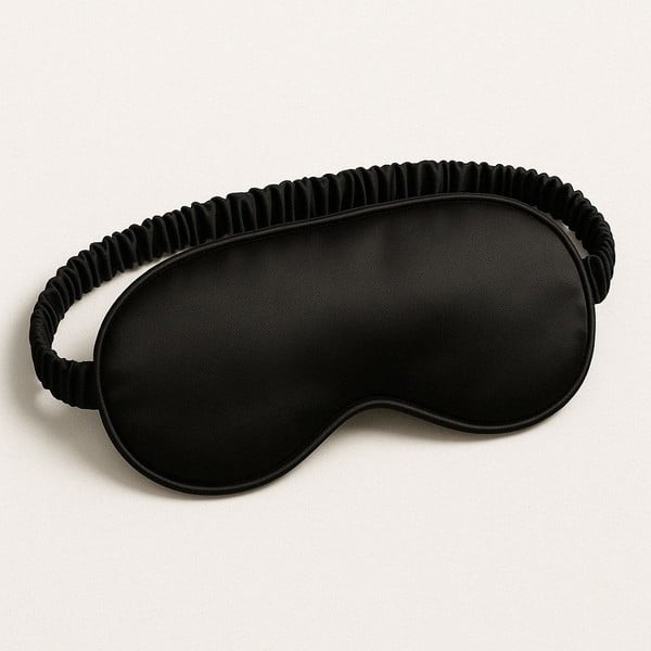Melna zīda miega maska Mulberry Silk – Mila Home Luxury