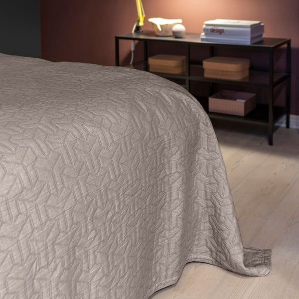 Pelēks pārstrādātas kokvilnas gultas pārklājs 140x250 cm Trio – Mette Ditmer Denmark-image-1